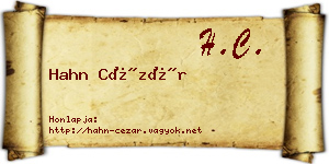 Hahn Cézár névjegykártya